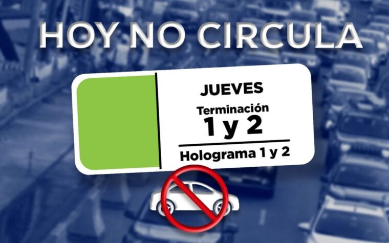 Autos que não circulam nesta quinta em CDMX e Edomex