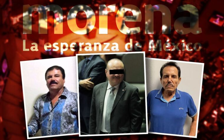 Morena exibe fotos de Ernesto ‘N’, García Luna e outros no Congresso