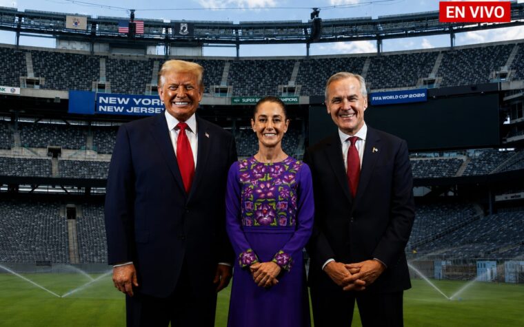 Sheinbaum es recibida en NY con mariachi por final del Mundial